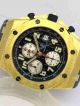 Copy Audemars Piguet Gold Watch Black Face Green Leather (4)_th.jpg